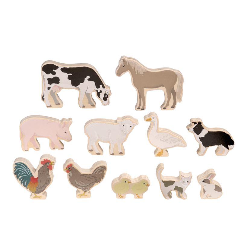 MICKI Bauernhof Tiere Holz, 11 Teile